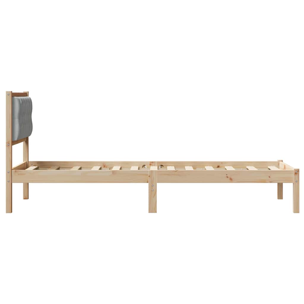 Bed Frame with Headboard Light Grey 80 x 200 cm Fabric